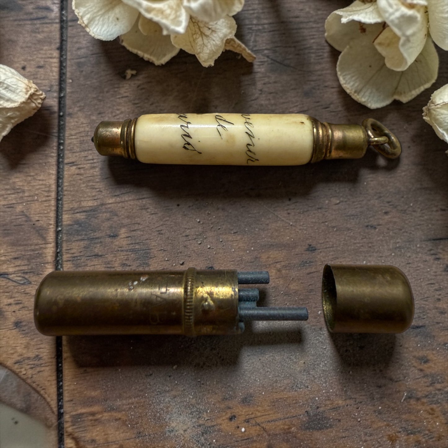Antico Porte Crayon gioiello con matita a scorrimento da châtelaine, fine 800 primo 900, Parigi