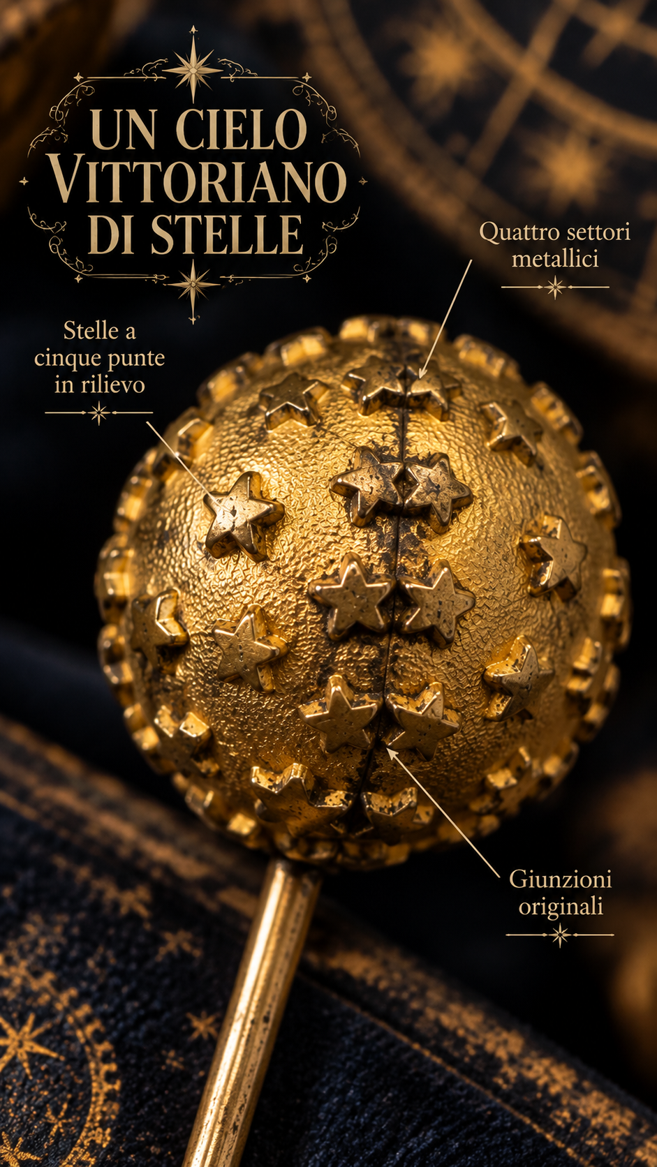 Spillone da cappello e cappotto tardo vittoriano “Un cielo di stelle”