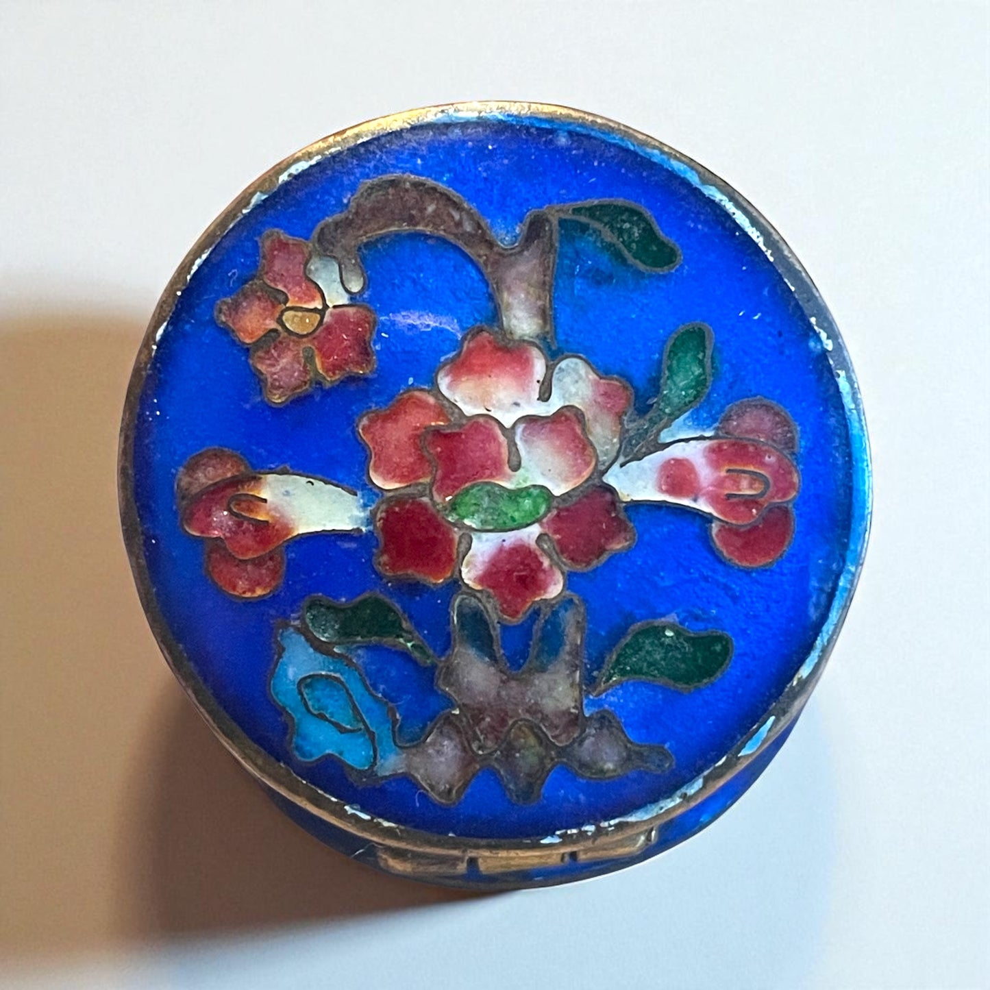 Porta pillole o essenze profumate in smalto cloisonné, primo ‘900 Cina