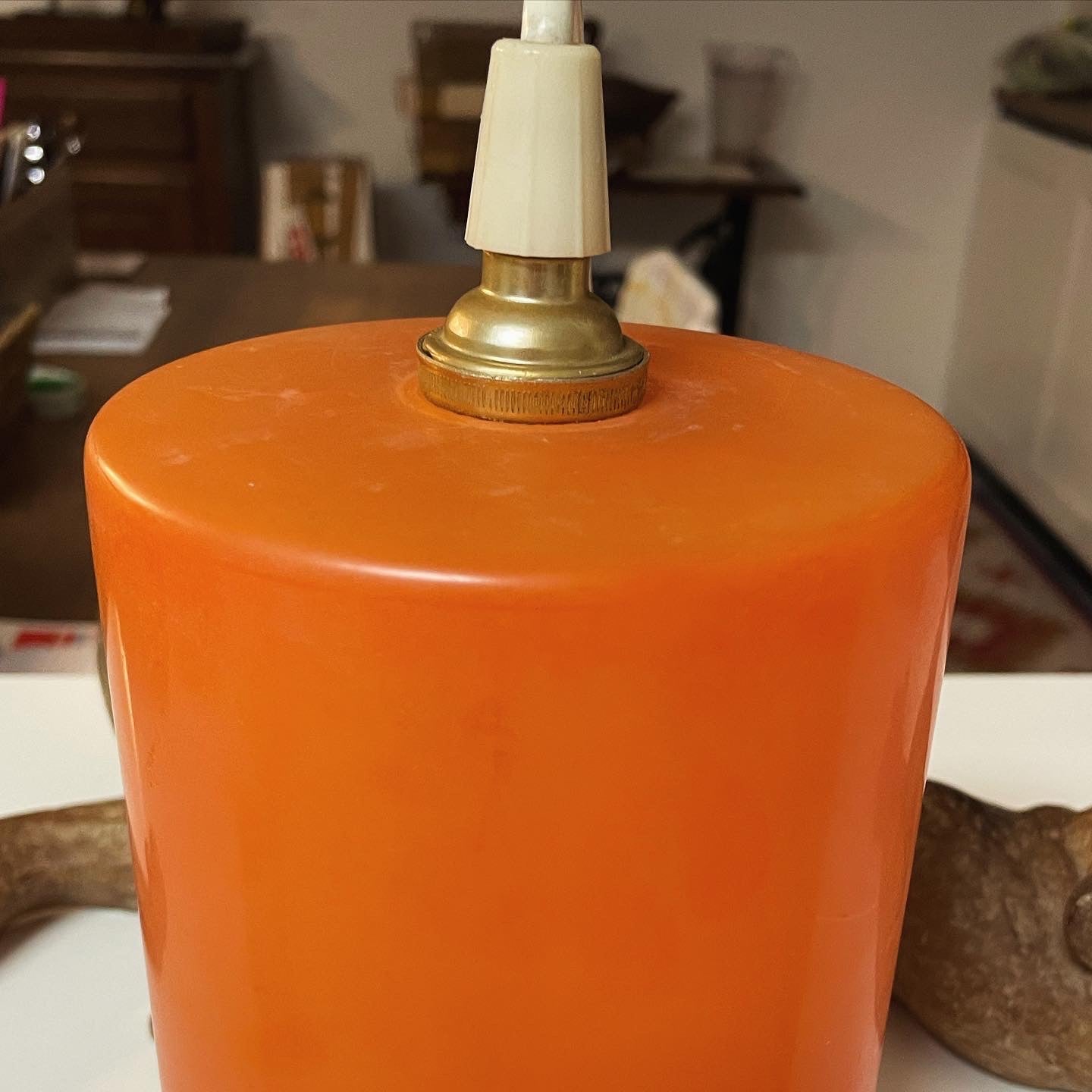 Orange and white lamp 70s