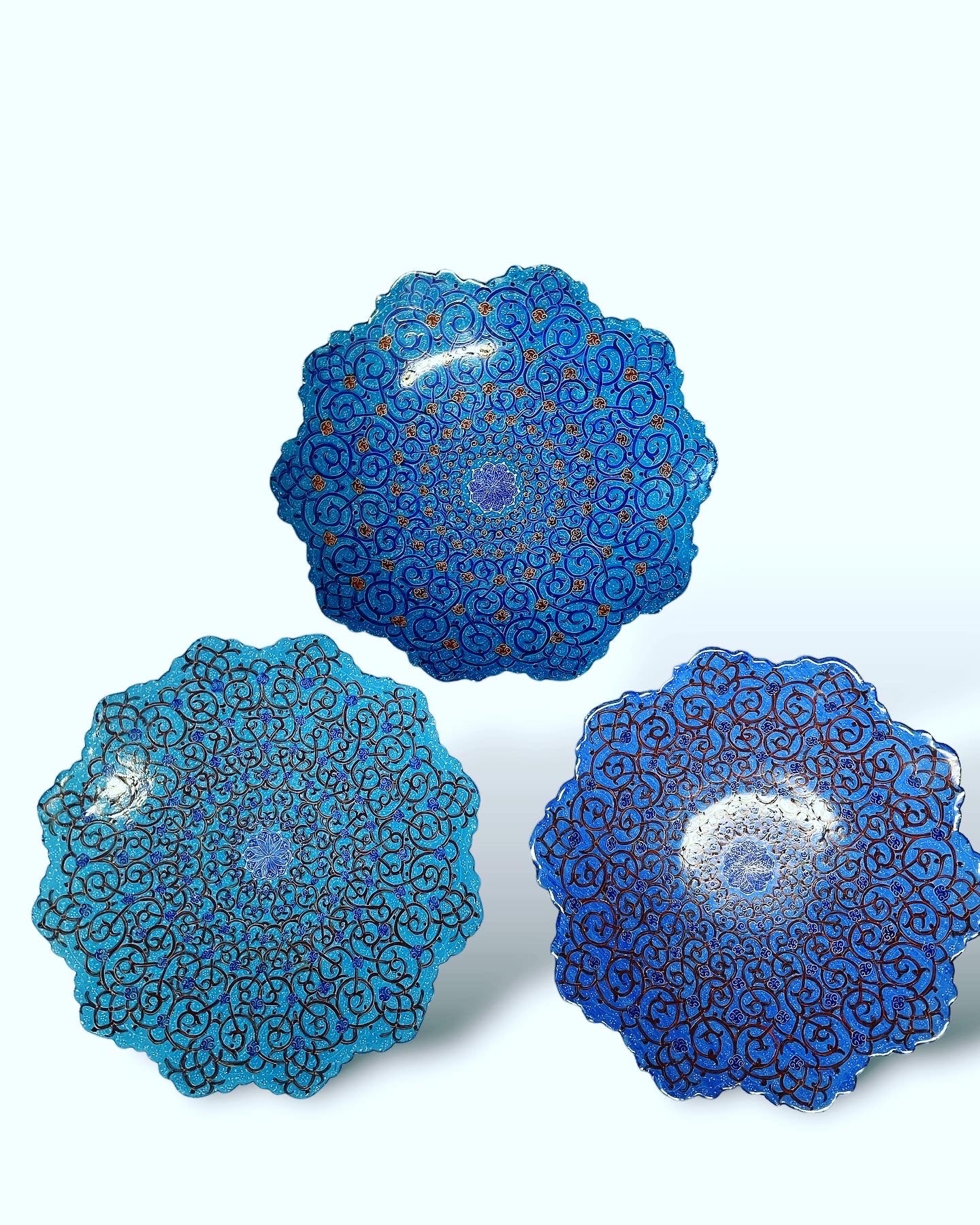 Persian Enamel Plate Set