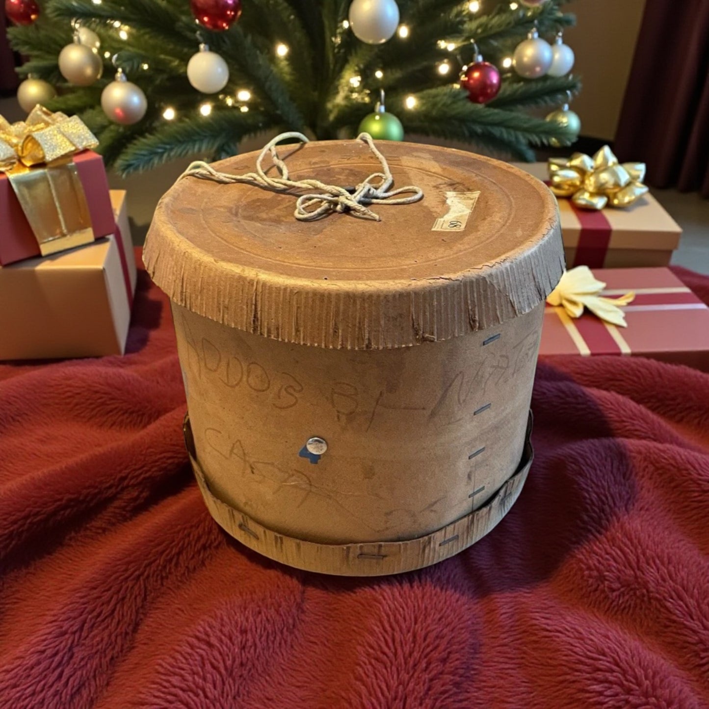 Antica scatola Motta panettone e dolciumi viaggiata 1937 con etichette originali