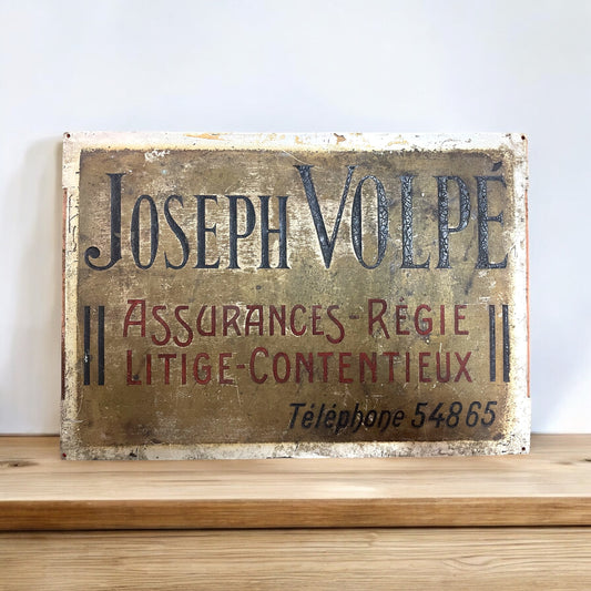 Antica Insegna con scritte martellate studio legale, anni ‘30 - ‘40