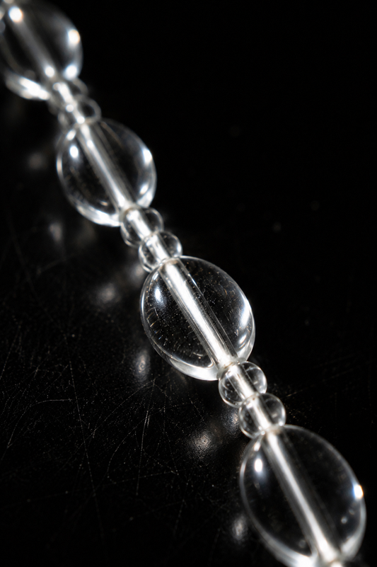 Collana choker americana in perle di vetro trasparente, anni ‘20