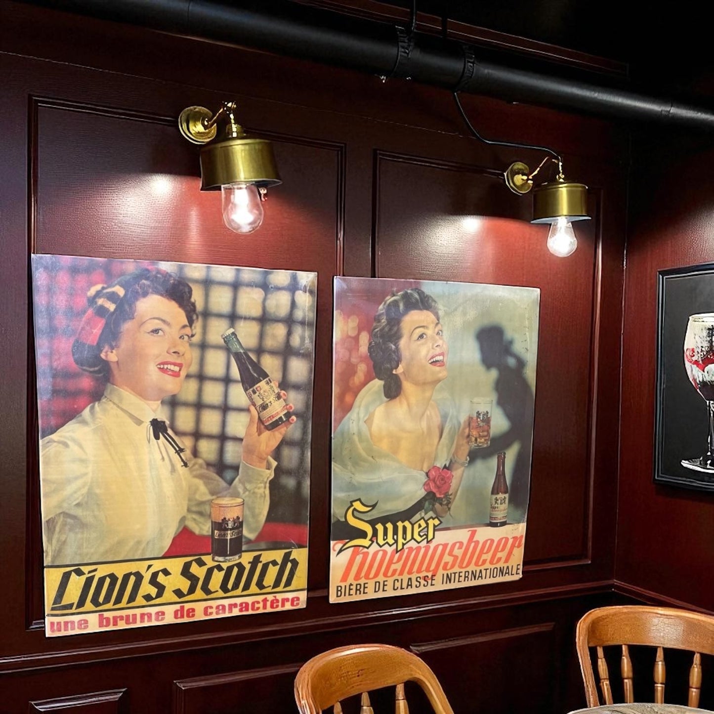 Coppia insegne cellograph anni ‘50, birra Franco-belga