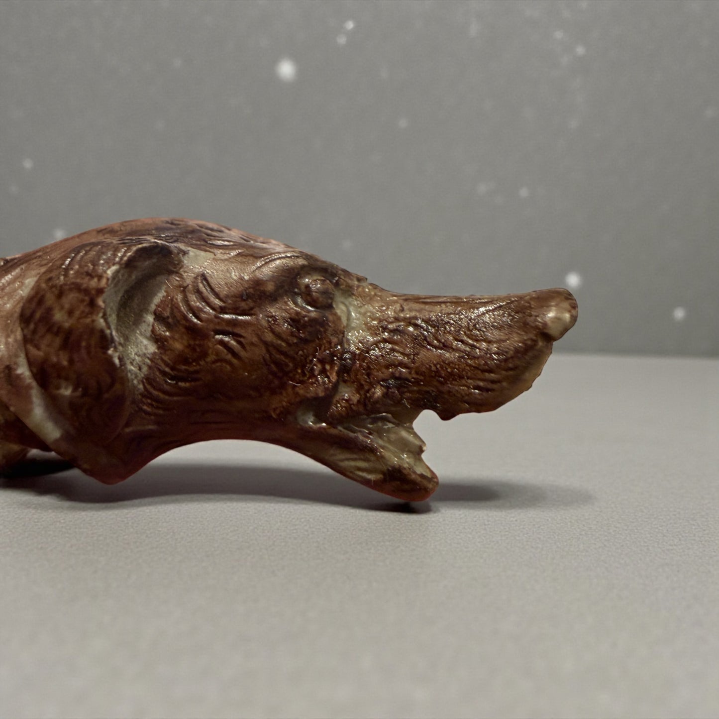 Hatpin antica spilla capolavoro con testa di cane, fine ‘800 primo ‘900