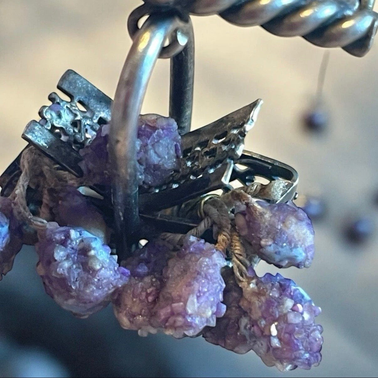 Spilla in argento traforato e Agata botroidale, anni 40-50