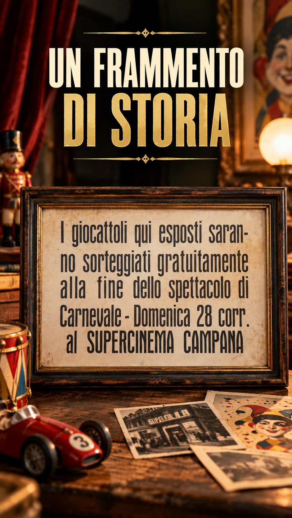 MEMORABILIA 1954 cartonato lotteria di Carnevale al SuperCinema Campana