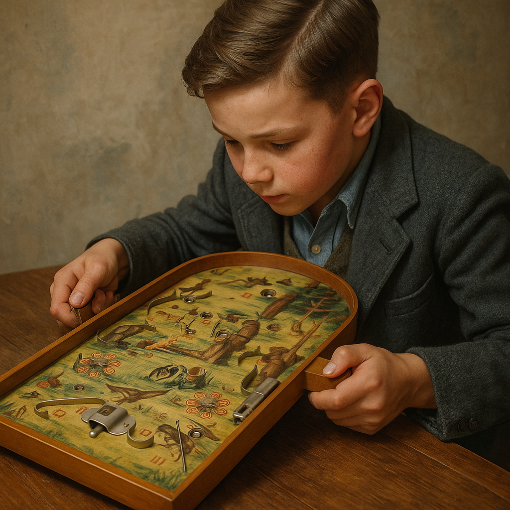 Flipper da tavolo francese con 3 biglie, gioco d’epoca anni ‘40 - ‘50