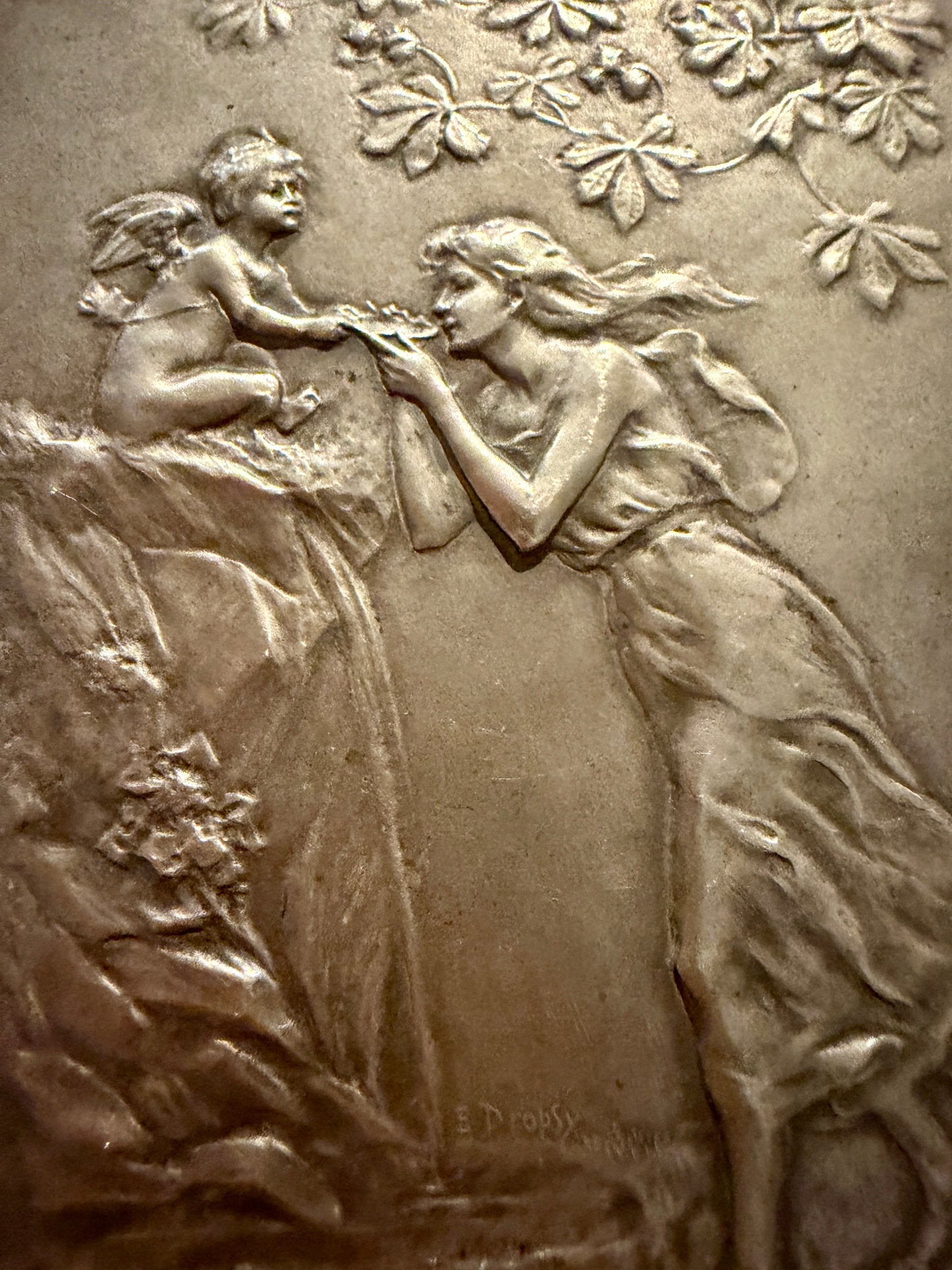 Antico carnet del bal Art Nouveau firmato Dropsy con 21 pagine manoscritte