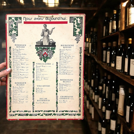 Antico menù Maison des vins fine anni ‘20