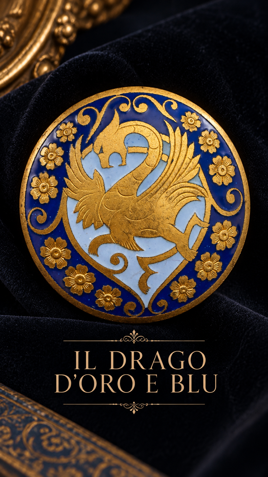 Grande spilla policroma in smalti con drago primo ‘900