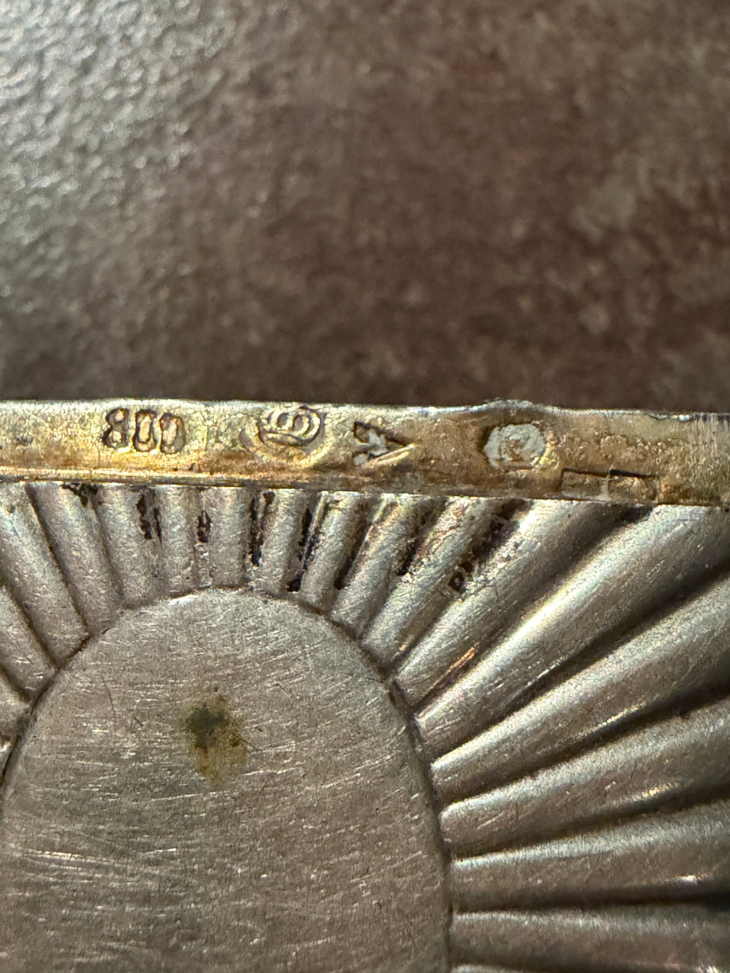 Vesta case sunburst in argento tit. 800, da Chatelaine, ca 1880-1910