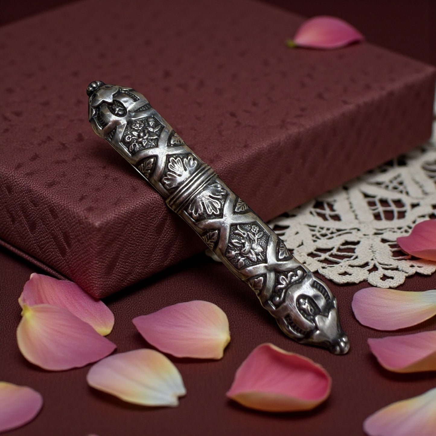 Porta aghi needle case vittoriano in argento