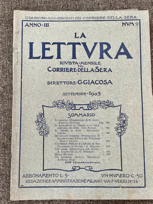 Rivista La Lettura settembre 1903, allegata al Corriere della Sera
