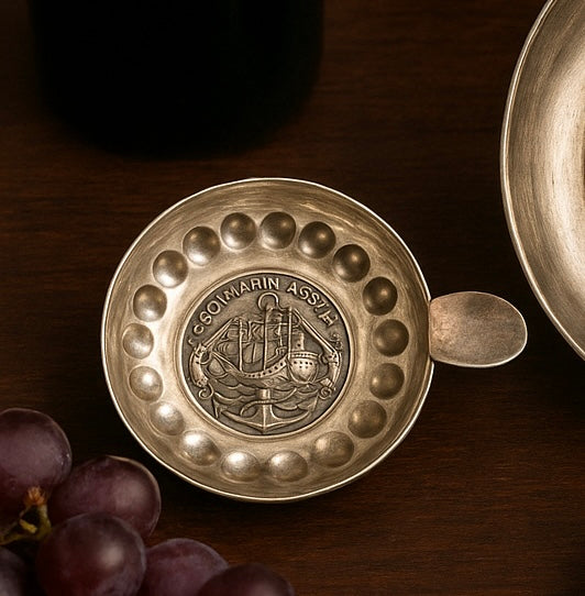 Coppia taste-vin francesi commemorativi del varo del sottomarino Agosta