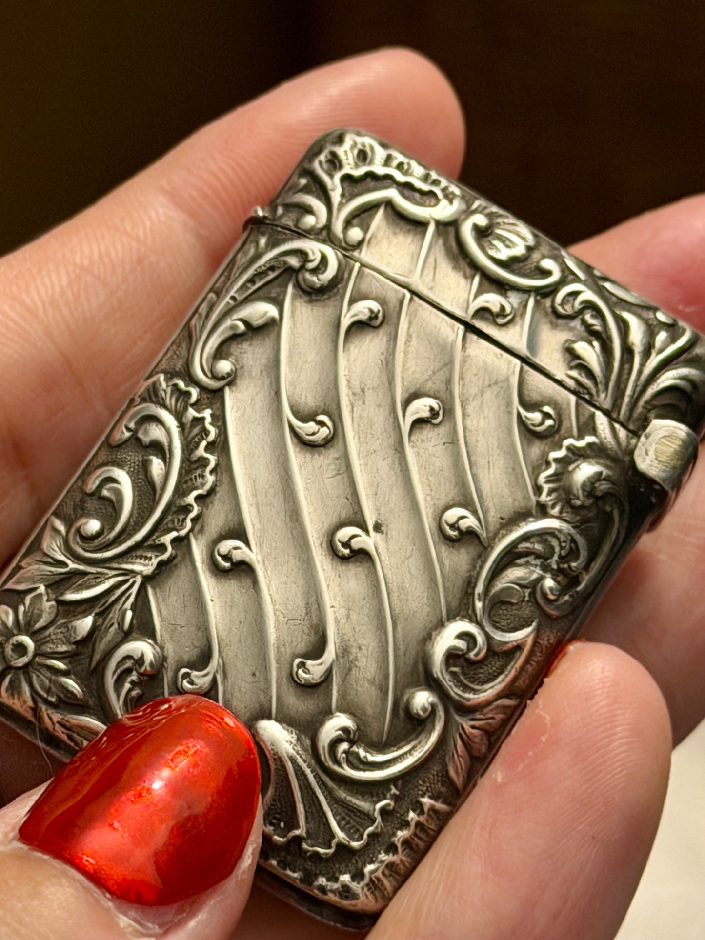 Vesta case in argento massiccio francese, cesello finissimo liberty fine ‘800