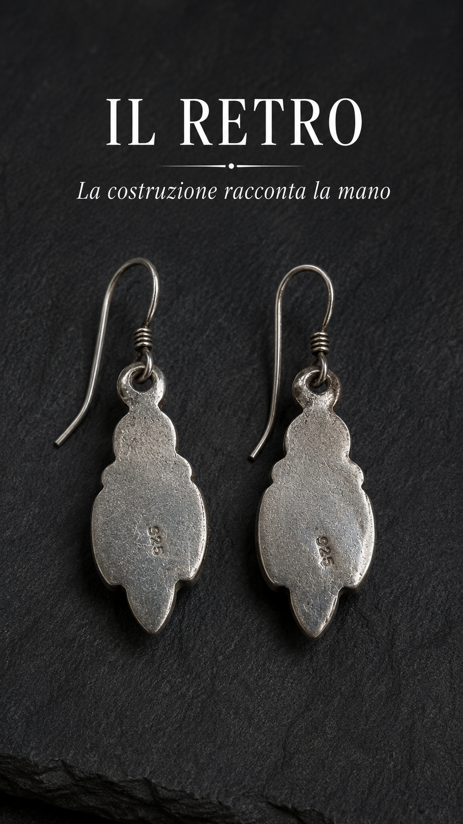 Orecchini gioiello in argento 925 a monachella con piccole adularie, pietre di luna