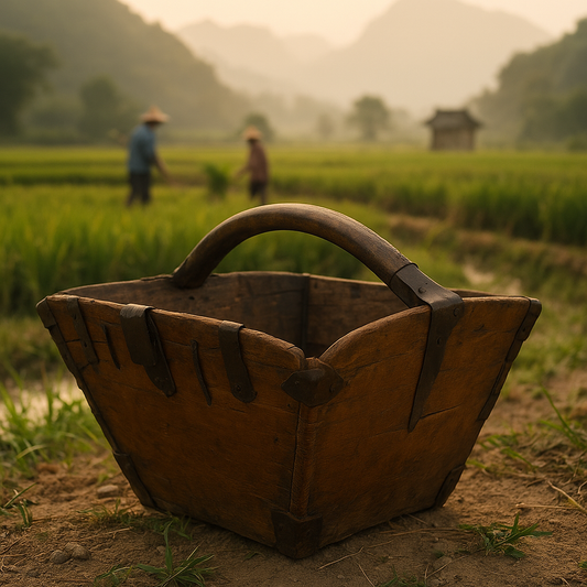Cesta da raccolta per riso cinese epoca tardo-Qing