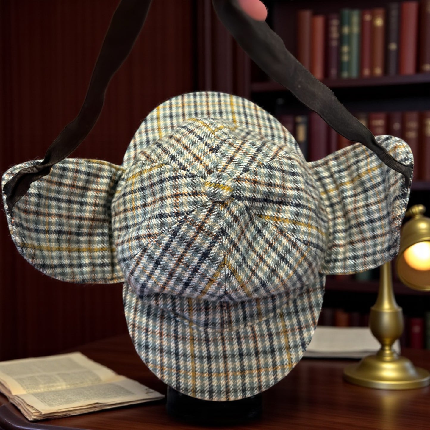 Cappello Sherlock in tweed vintage anni 80