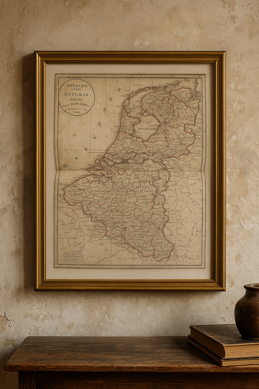 Antica mappa, cartina Paesi Bassi 1829 Delamarche