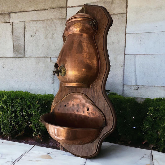 Copper planter in the shape of a fountain