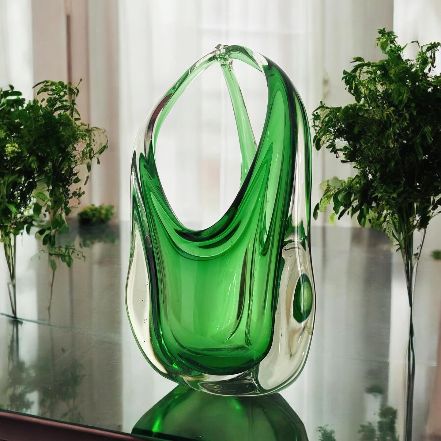 Green Murano Glass Vase