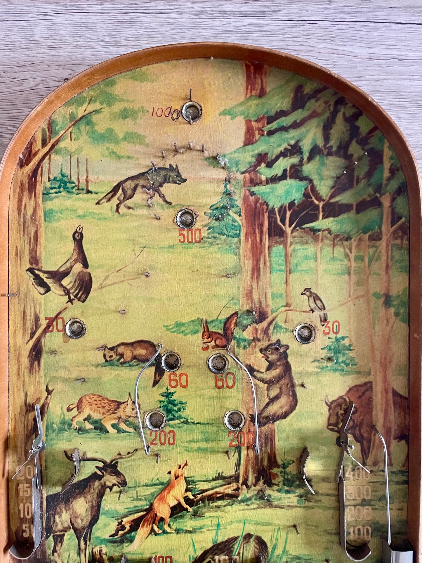 Flipper da tavolo francese con 3 biglie, gioco d’epoca anni ‘40 - ‘50