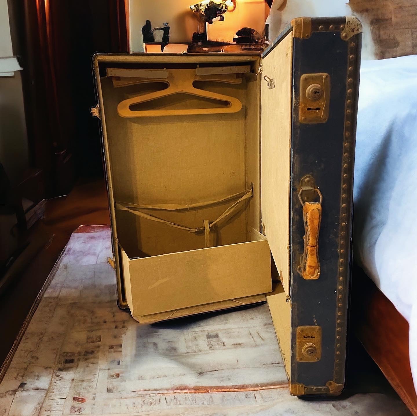 Antique vertical wardrobe from the 40s