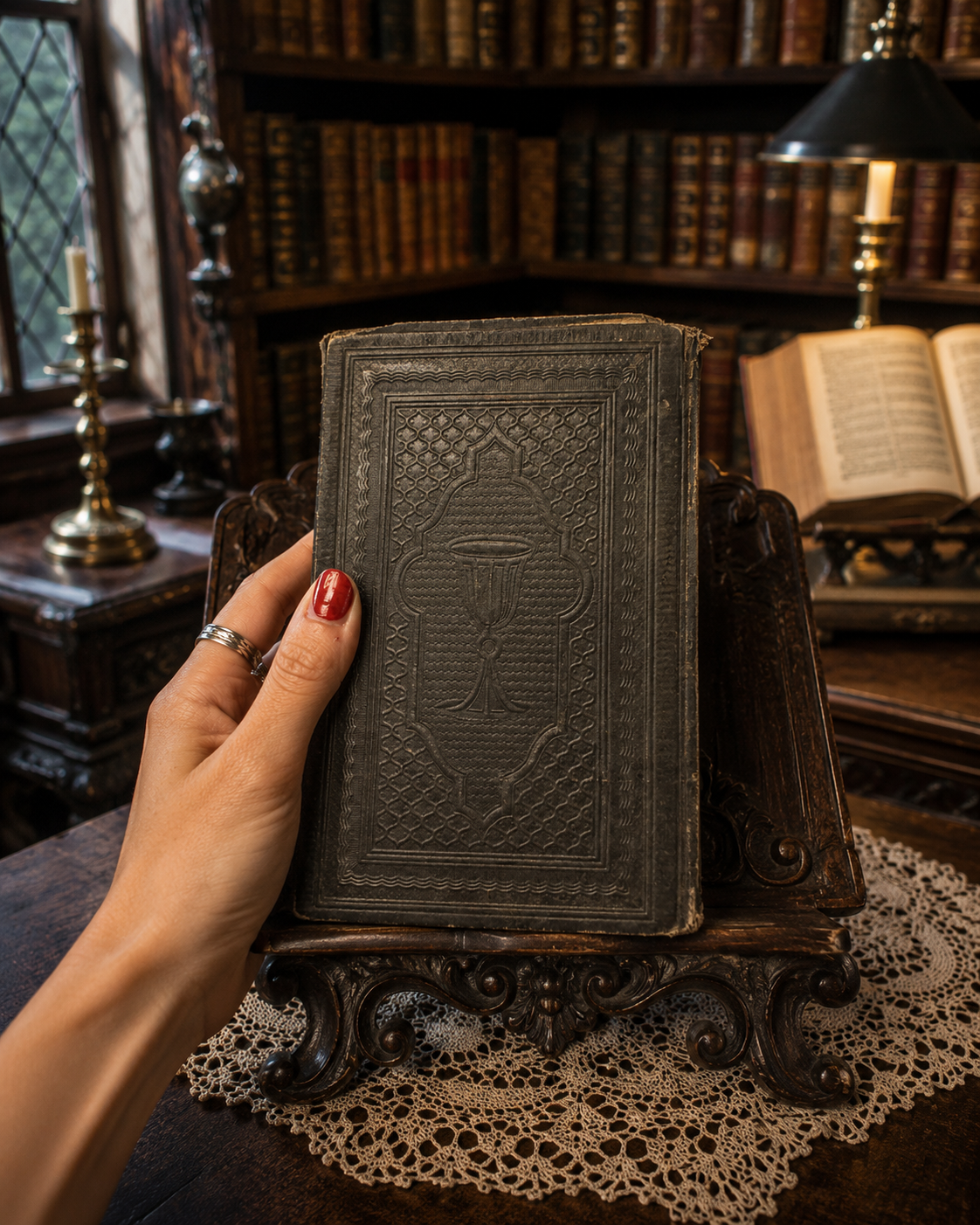 Antica Bibbia luterana del 1904 in caratteri gotici