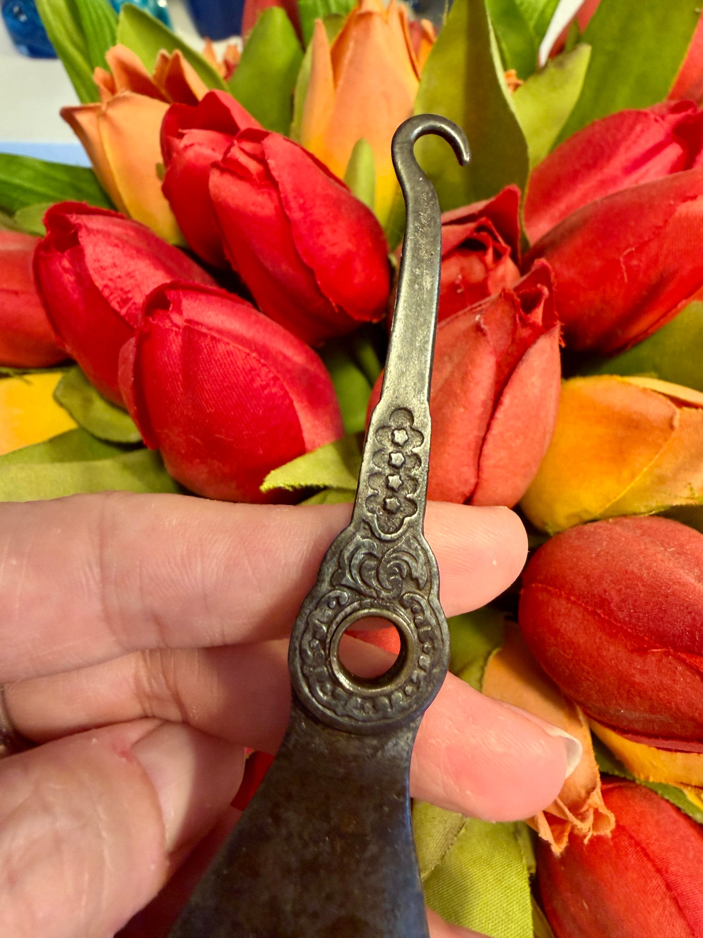 Calzascarpe & botton hook, strumento vittoriano pieghevole due in uno