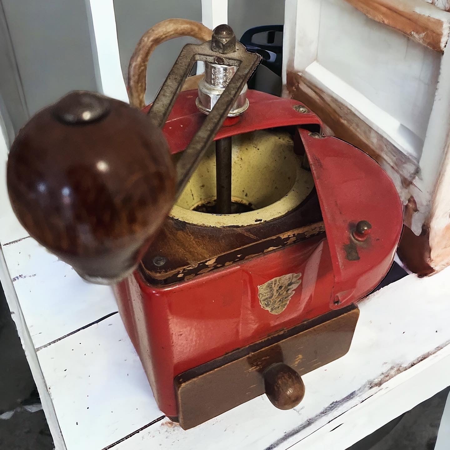 Red Peugeot grinder