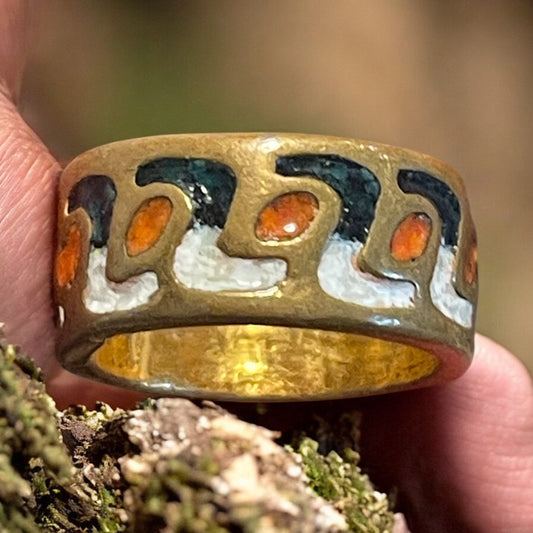 Coppia anelli vintage cloisonne dell’amicizia