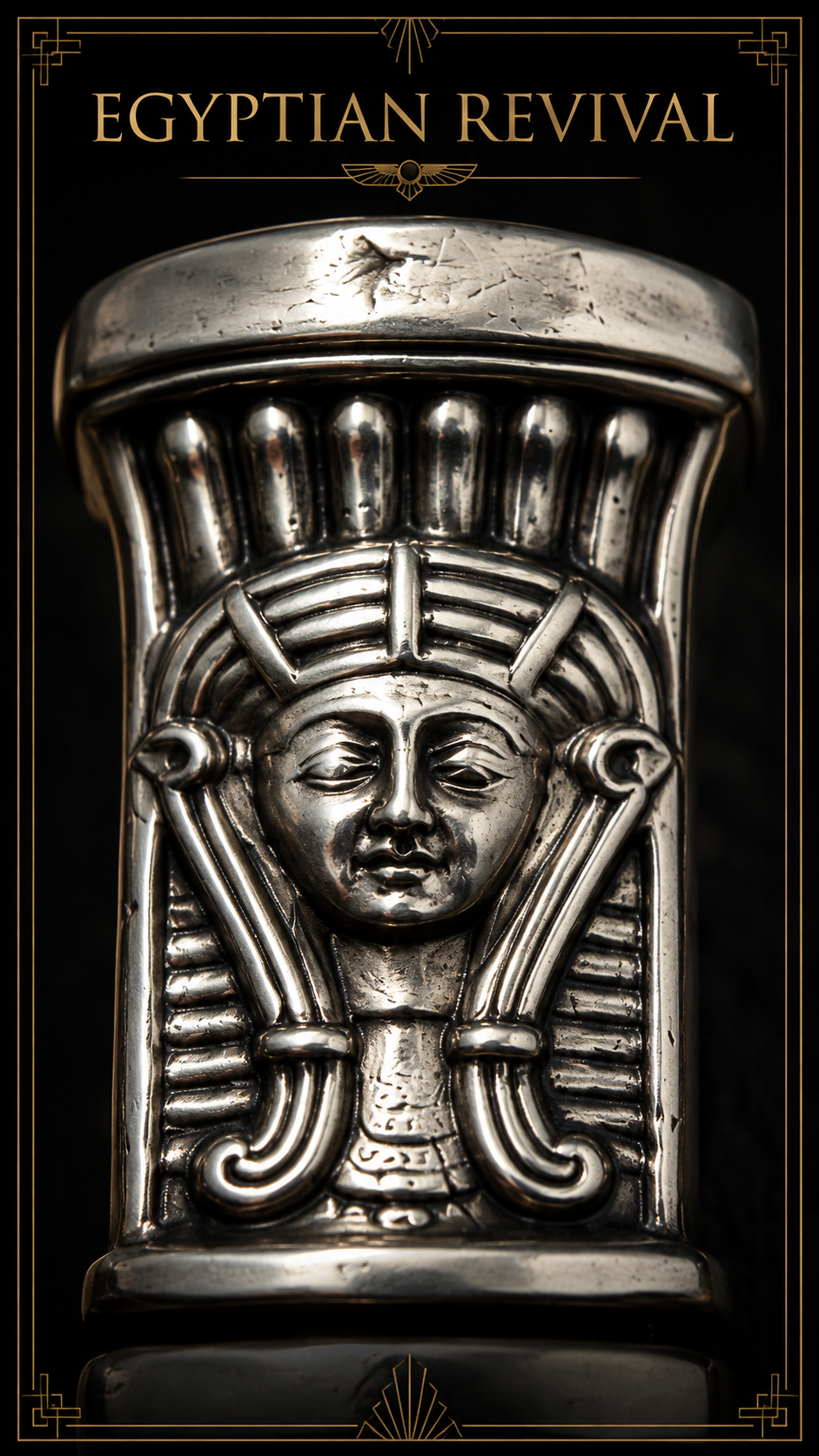 Needle case antici porta aghi argento Egittizzante déco fine anni ‘20