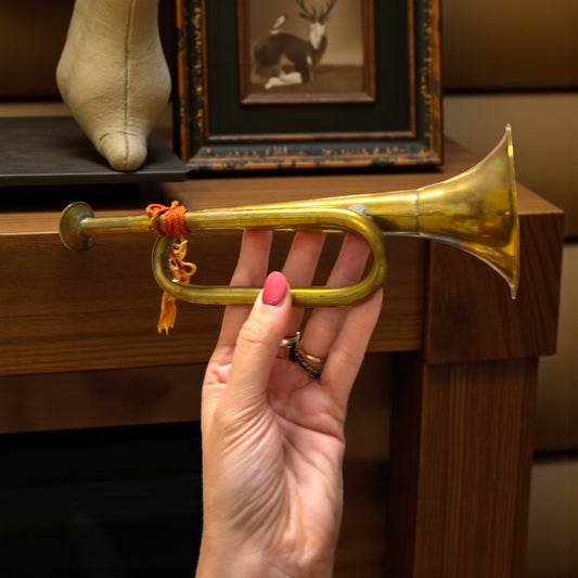 Vecchia tromba da richiamo 23 cm in ottone