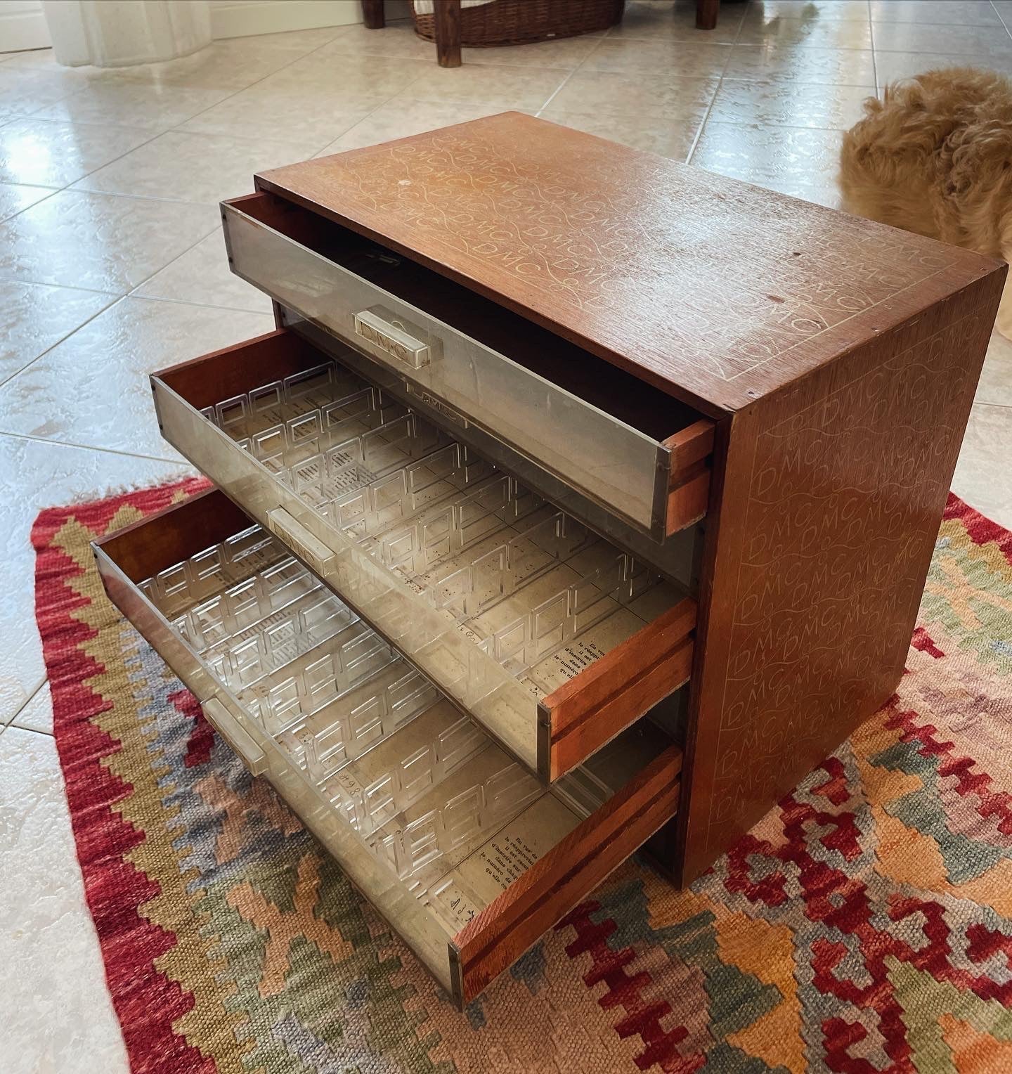 Antique DMC haberdashery chest of drawers