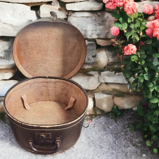 Antique travel hatbox