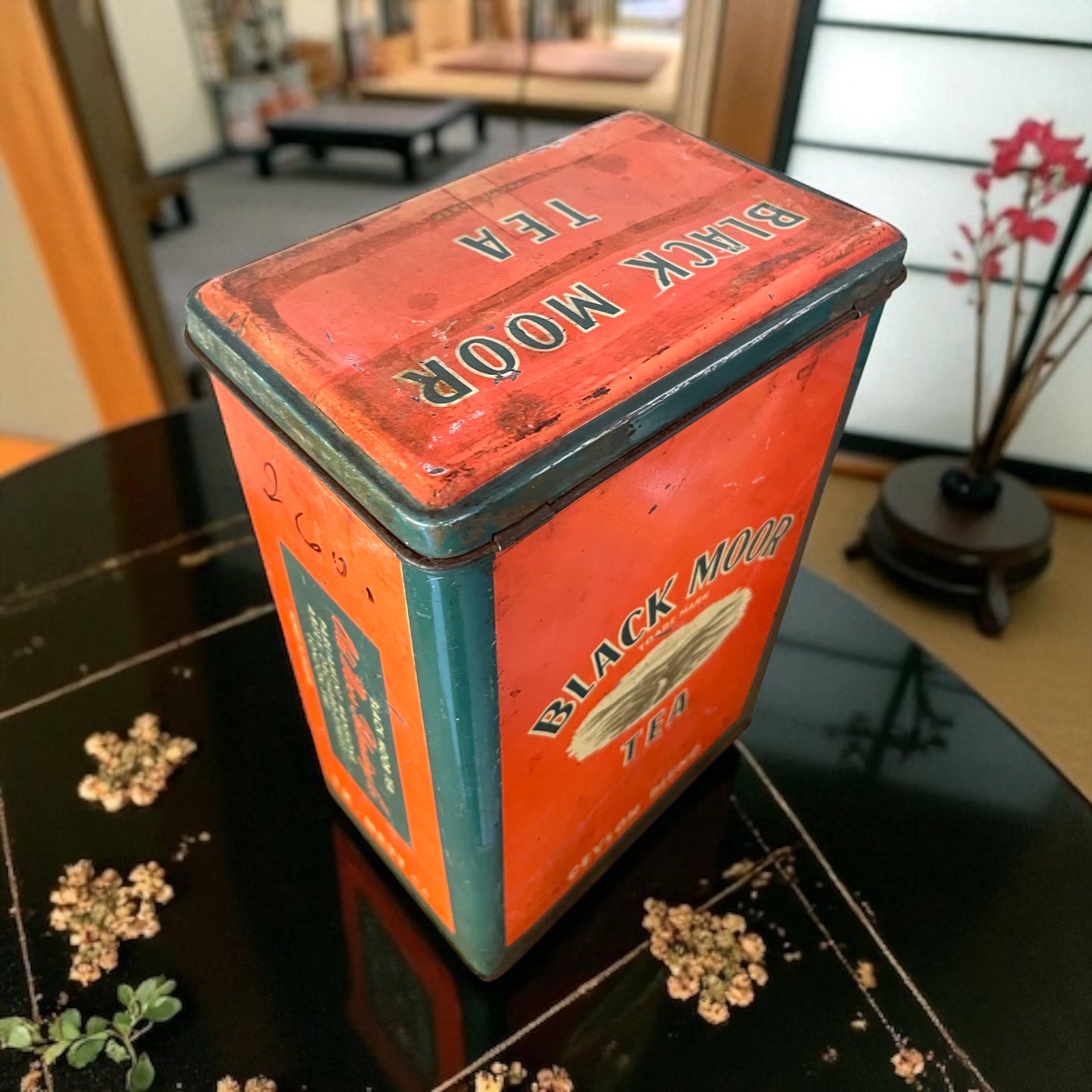 Grande scatola da tè in latta anni ‘40