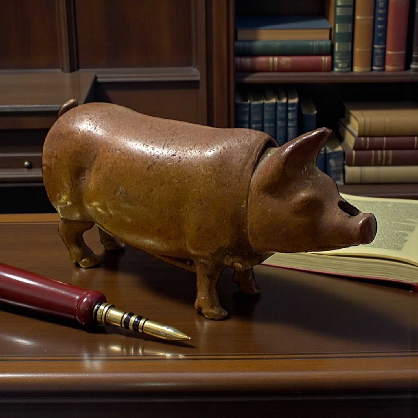 Vesta case a guisa di maialino in ottone pieno fine ‘800