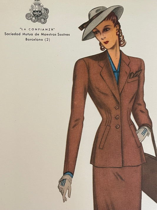 Set n. 4 bozzetti moda Atelier La Confianza anni 1948/49