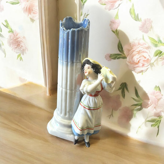 Vaso soliflore con danzatrice, porcellana tedesca anni ‘50