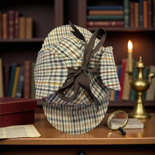 Cappello Sherlock in tweed vintage anni 80