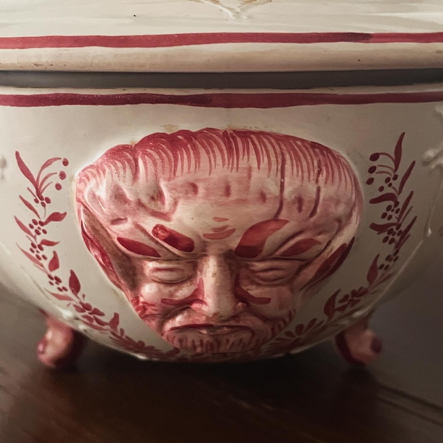 Ancient Painted Soup Tureen ￼