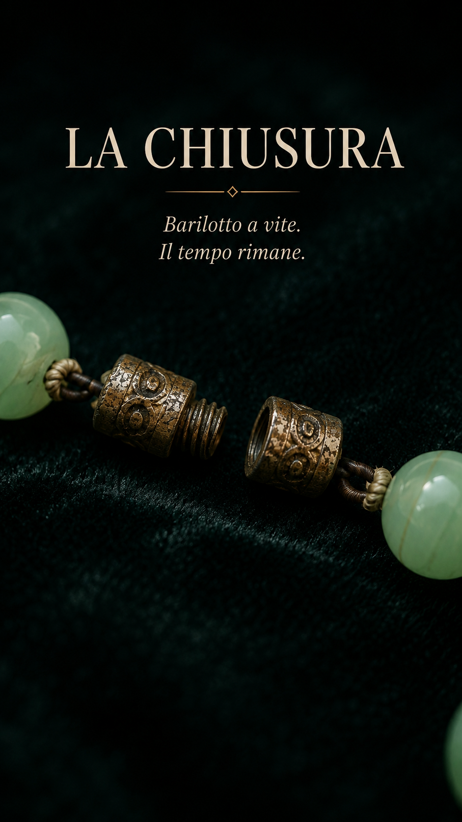 Collana collier perle di Jade Glass degradé anni ‘40 con chiusura a barilotto
