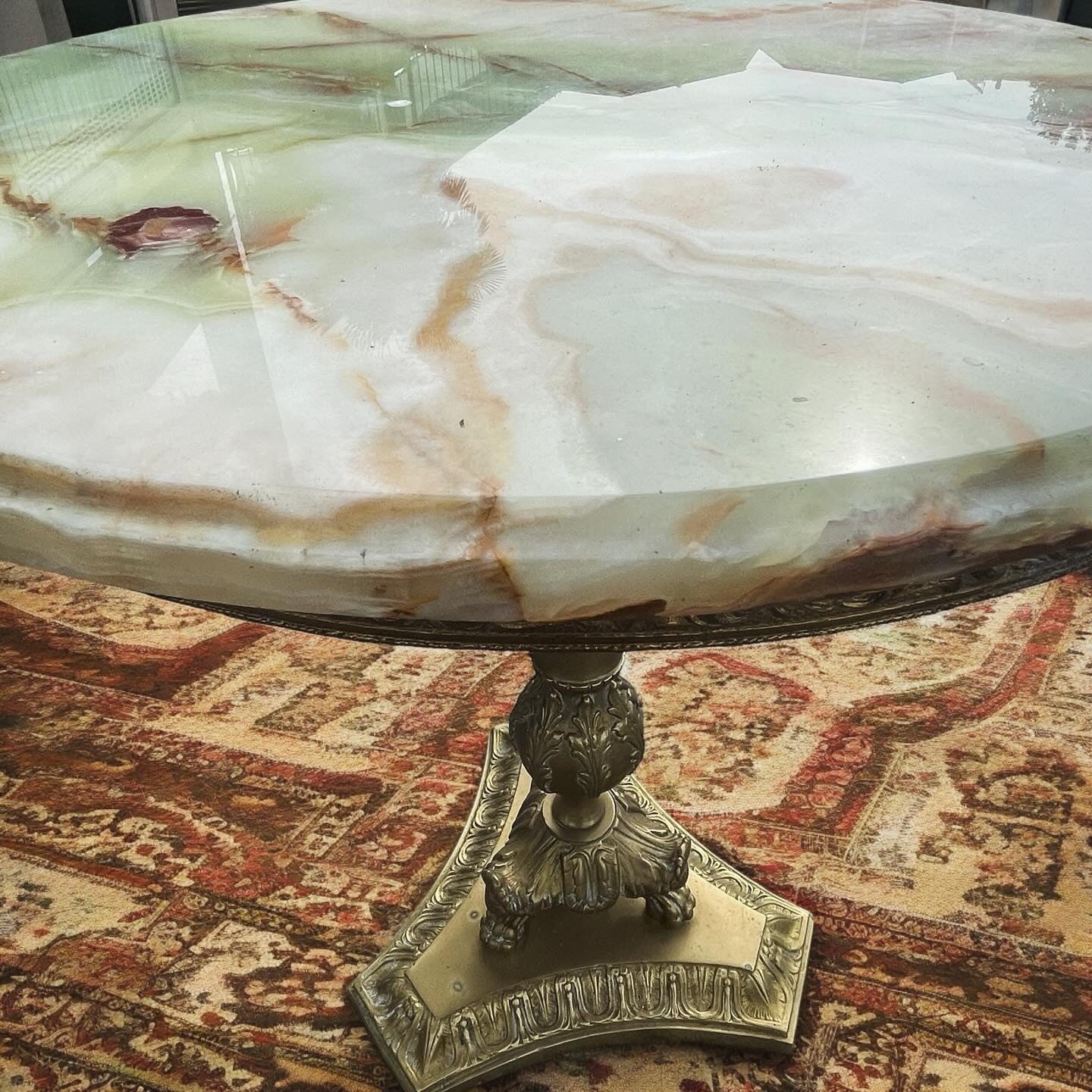 70's onyx marble coffee table