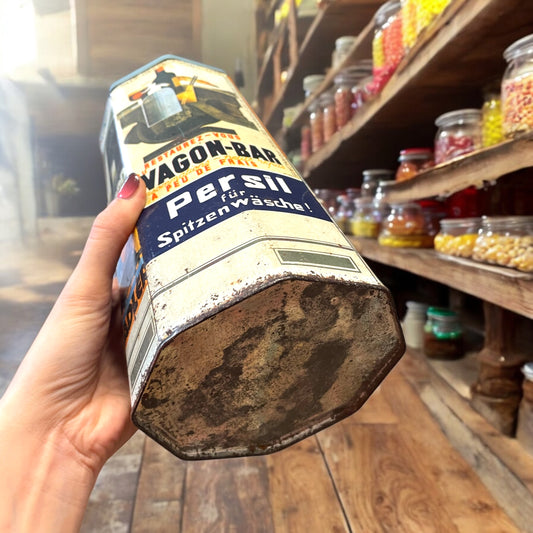 Scatola pubblicitaria in latta tedesca a chiosco anni 70