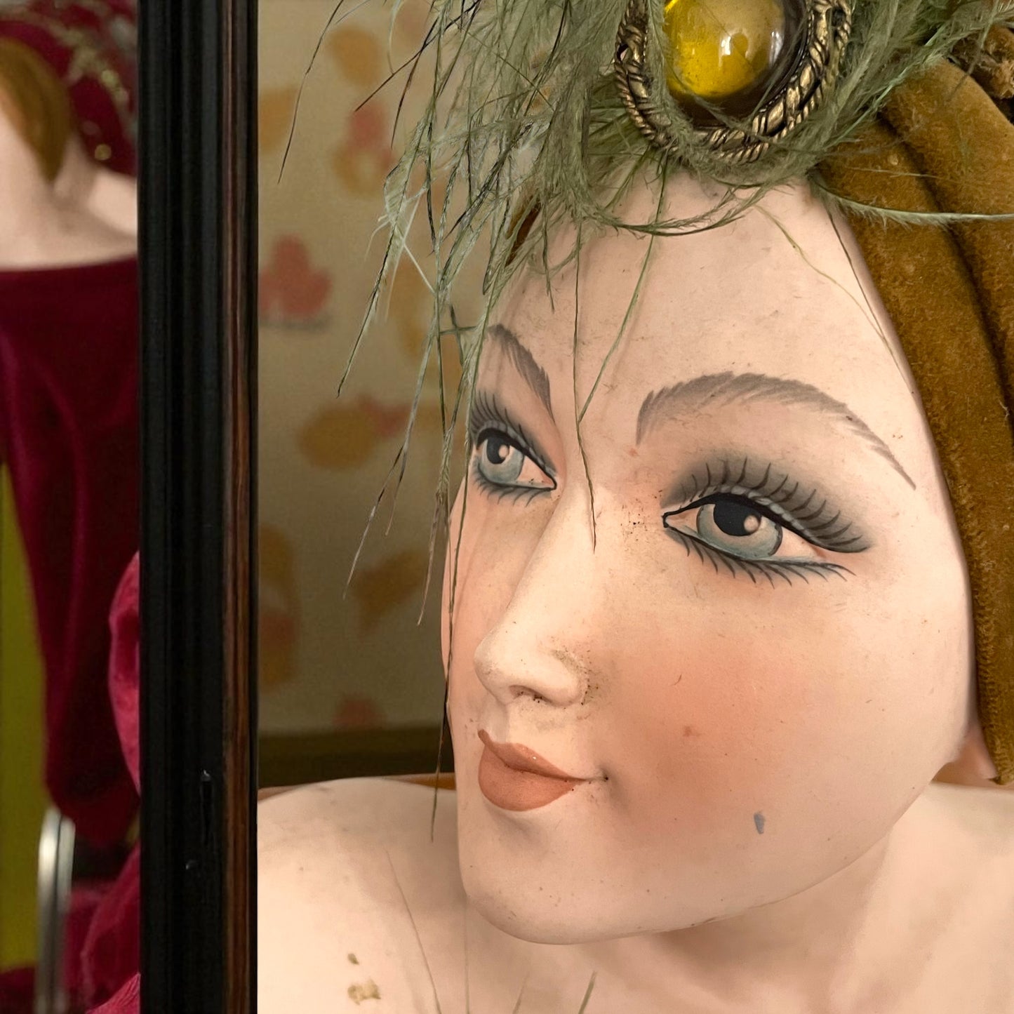 Superbo busto donna bisquit cappelleria francese, art déco anni ‘30
