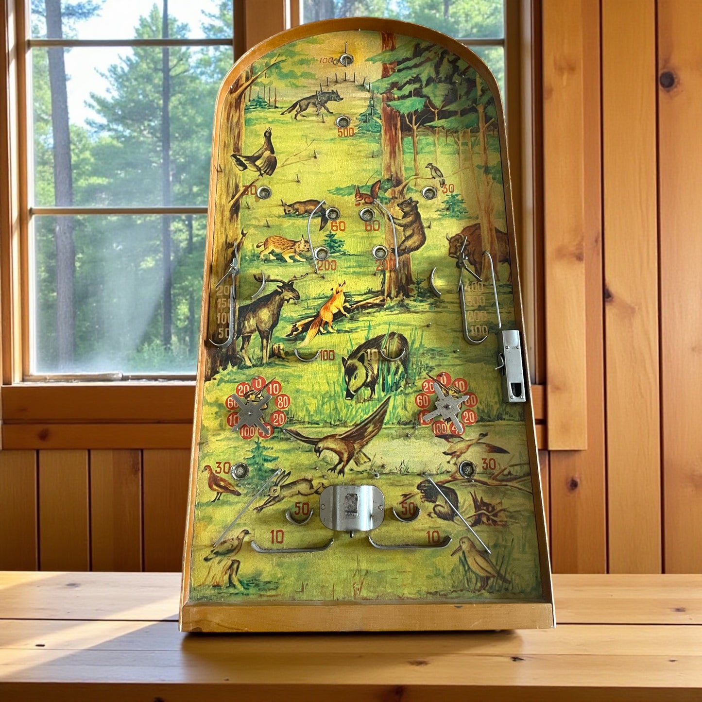 Flipper da tavolo francese con 3 biglie, gioco d’epoca anni ‘40 - ‘50