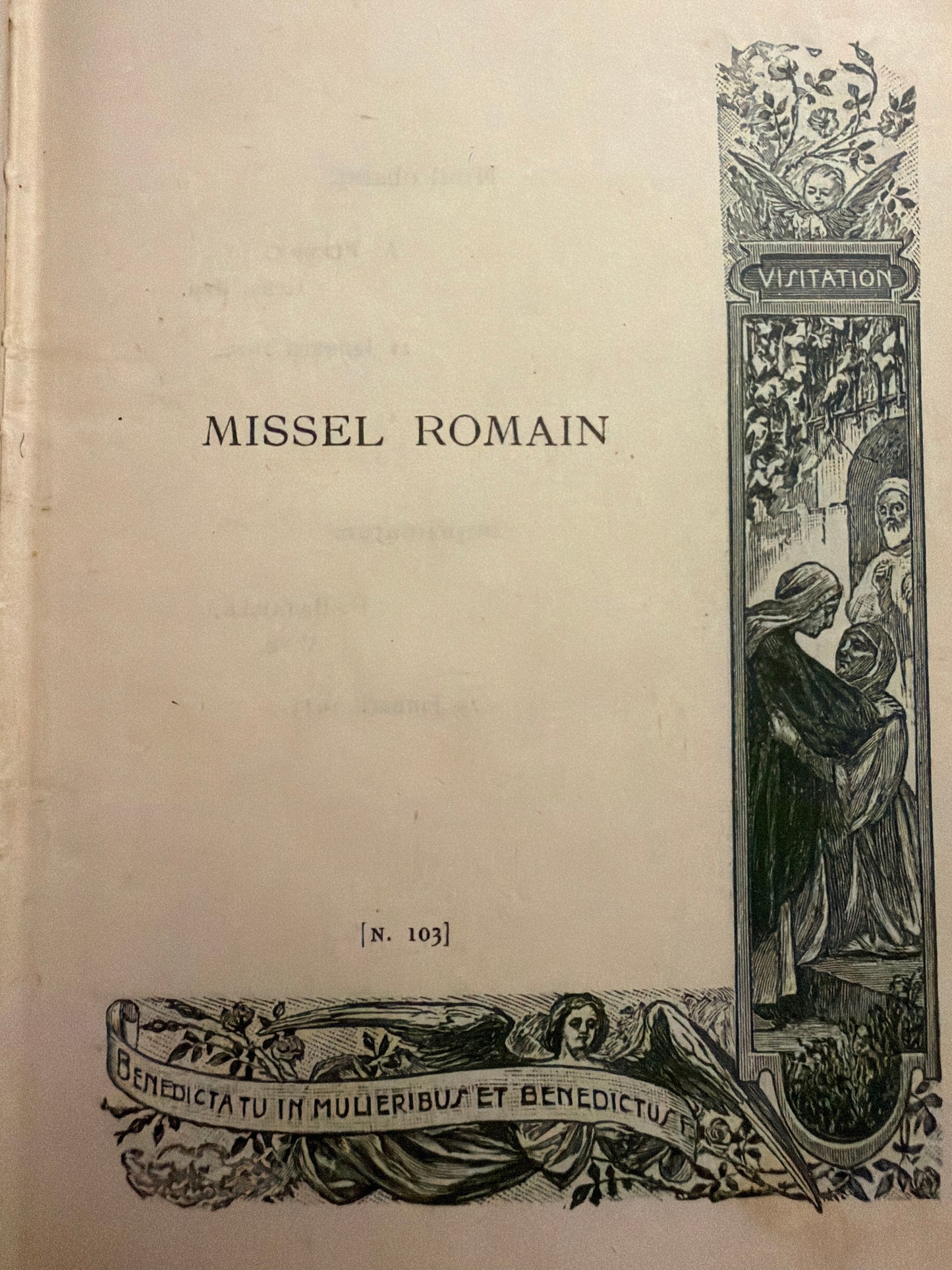 Antico messale romano edito 1923 con rametti di bosso