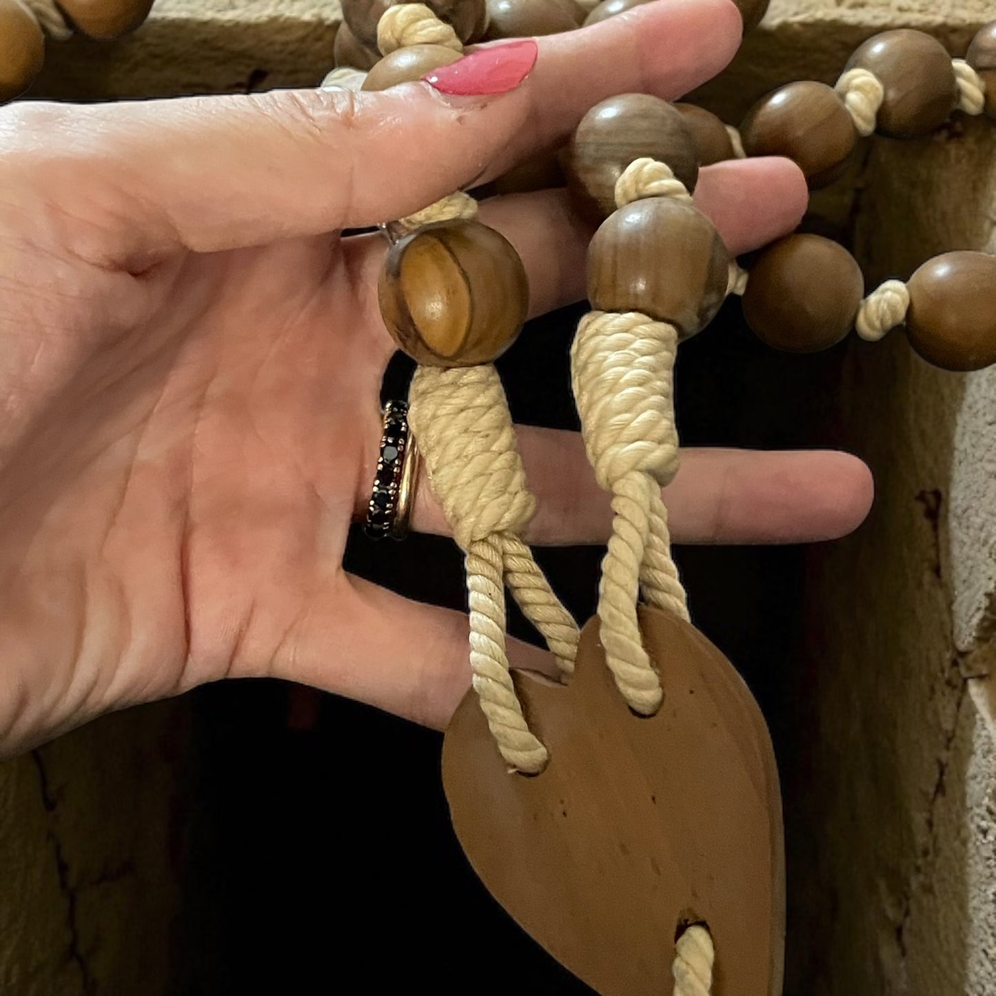 Rosario da processione Francescano lunghezza 1.02 mt da chiuso in legno